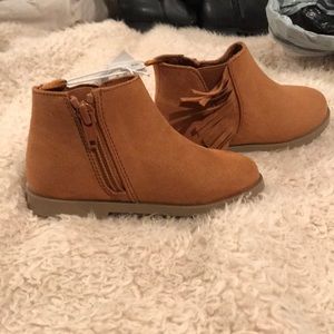 Toddler girl brown ankle booties